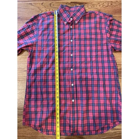 Orvis Men's Surfwashed Button Up Shirt Red Plaid 100% Cotton Size Large - Picture 7 of 8